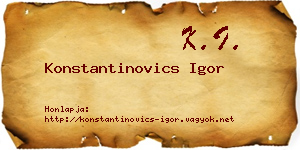 Konstantinovics Igor névjegykártya